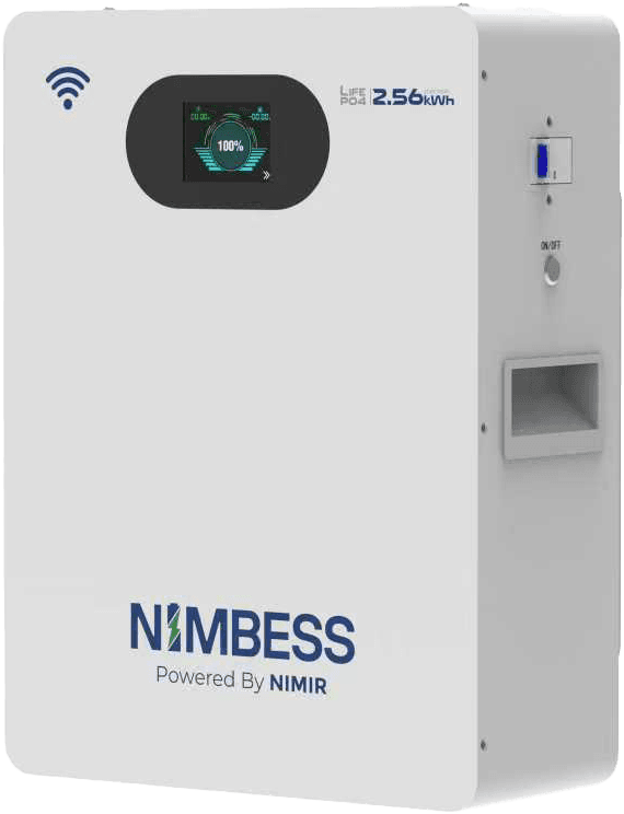 Nimbess LV 24V — Branded face with OLED status display.