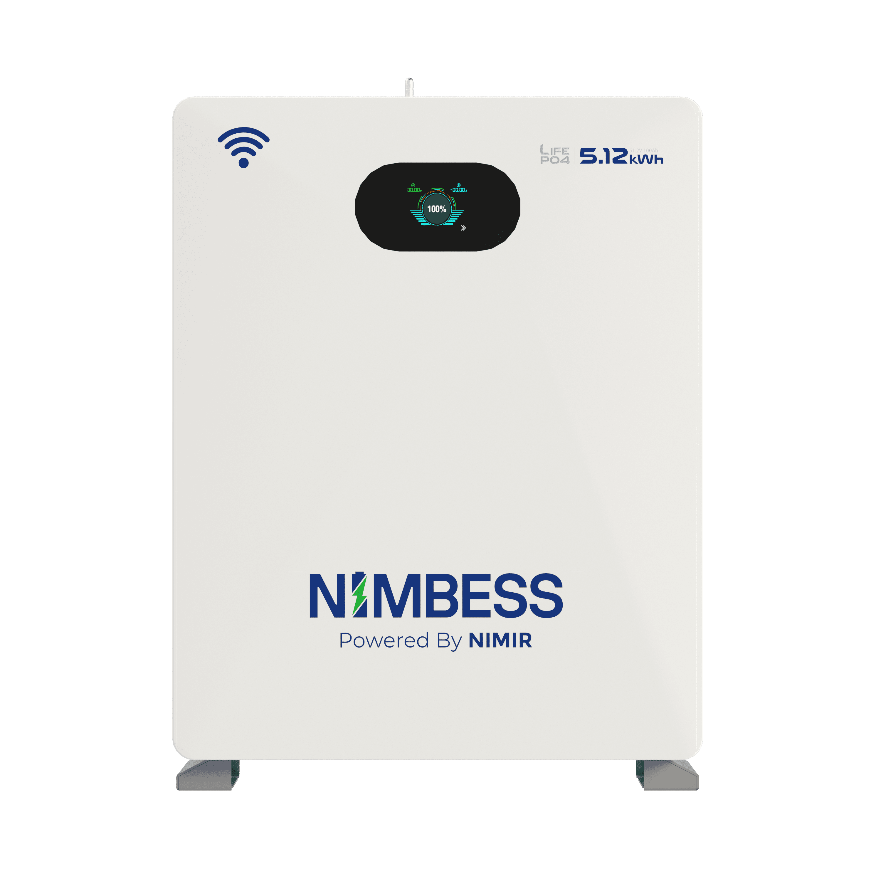 Nimbess LV 48V · 5.12 kWh — Front view — branded face.