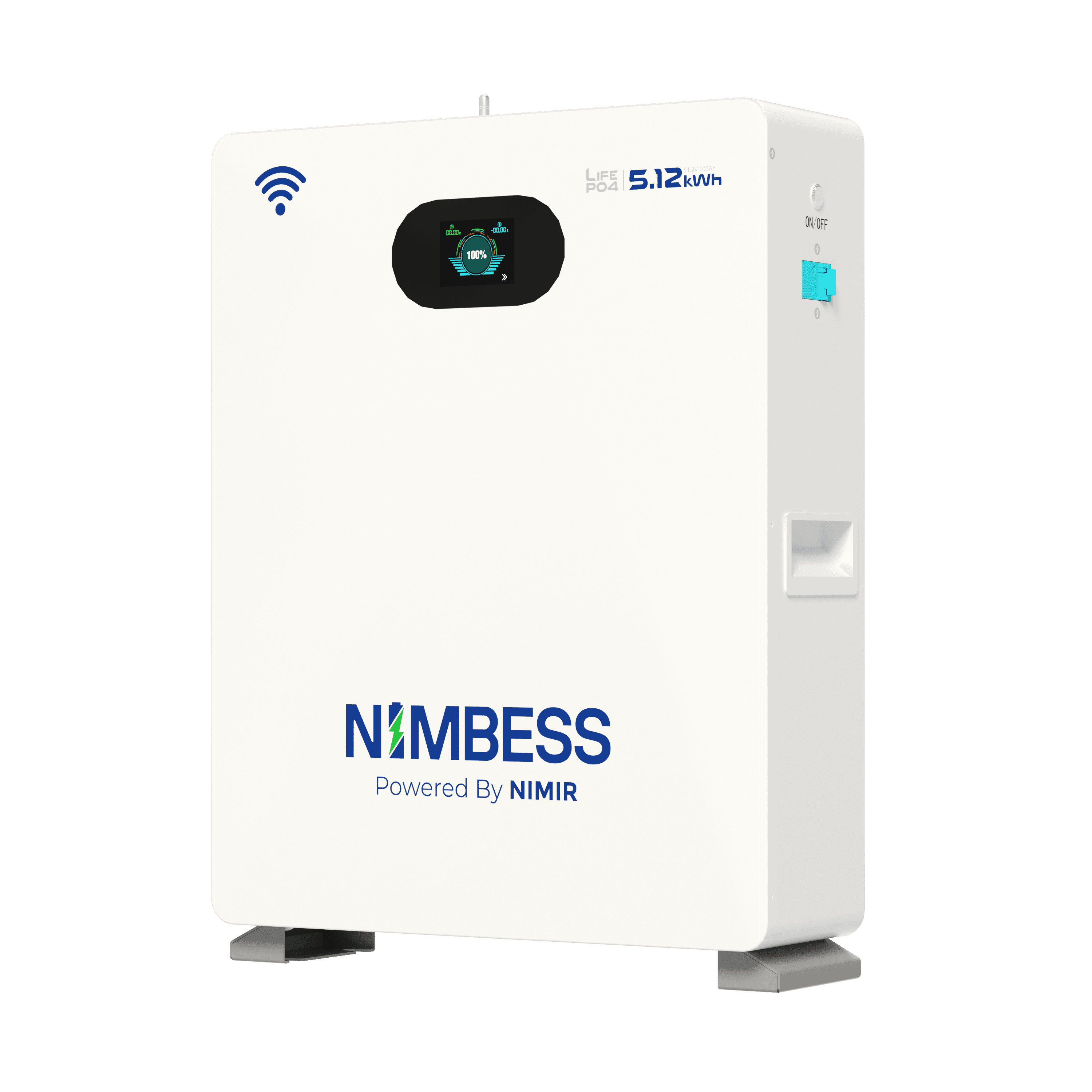 Nimbess LV 48V · 5.12 kWh — Three-quarter perspective.